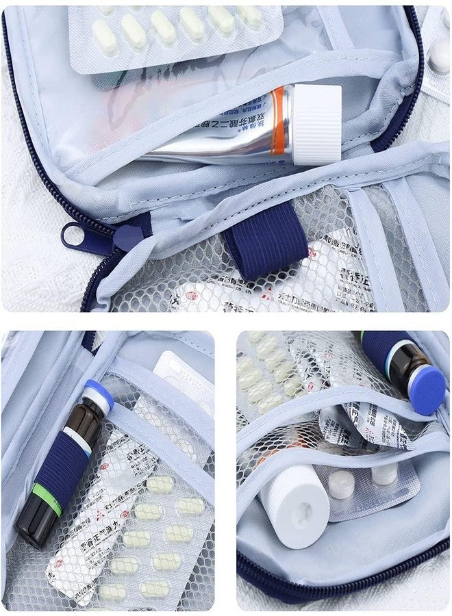 SENVOX Polyester Mini Small First Aid Kit Pouch | Emergency Pill Organiser Bag | Medical Bag for Outdoor, Camping, Hiking (Blue) - Image 5